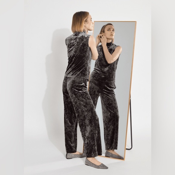 Lysse Shay Crushed Velvet Suit Pant Gray Ash Size XS - Picture 2 of 16